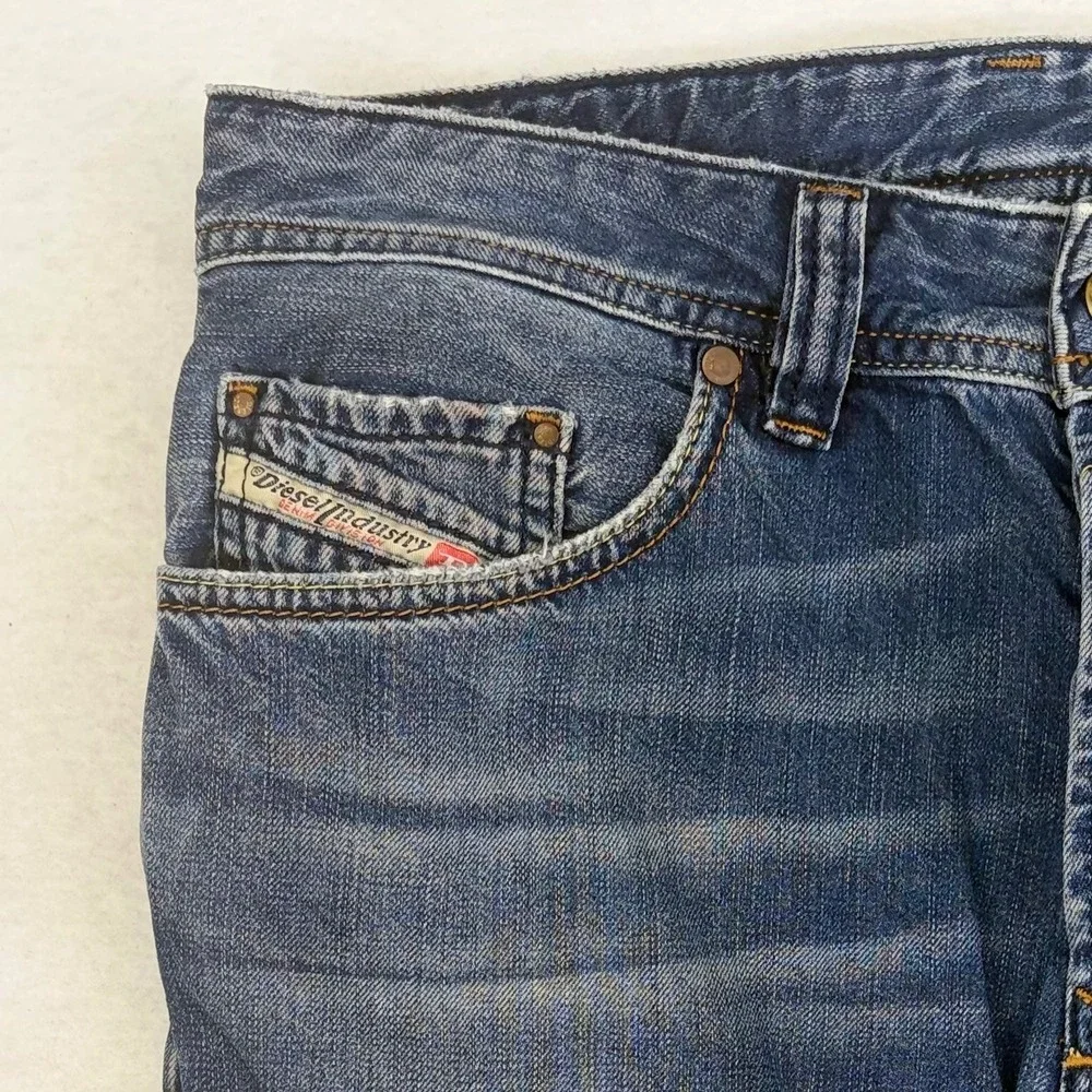 Diesel Safado Jeans Mens 30x32 Blue Regular Slim Straight 0807U Button Fly